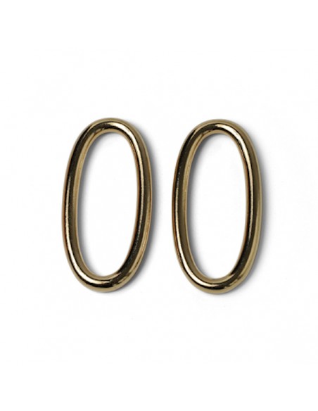 Coppia di grandi charm ovali dorati 40x20x3,5mm
