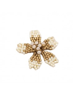 Fiore/stella realizzato con la microperline bronzo e...