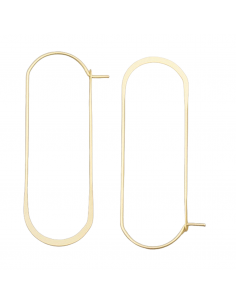 Lunghi orecchini a cerchio allungato dorato 53x12mm, una...