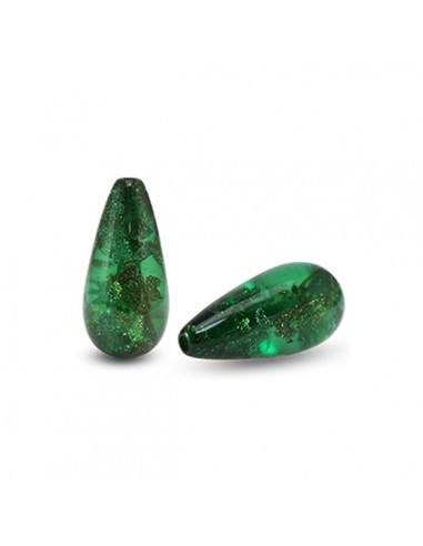 Perla polaris a pera verde scuro 25x12 mm, x 1