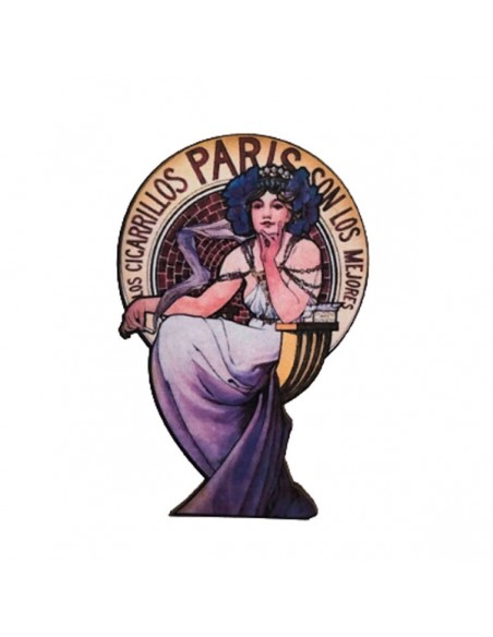 Cabochon taglio laser collezione"Art Nouveau", Bella signora Parigina 60x40mm, x1