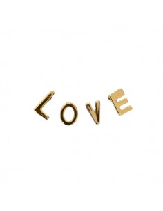 Confezione di 4 perline lettere "L O V E" 7x6x2mm