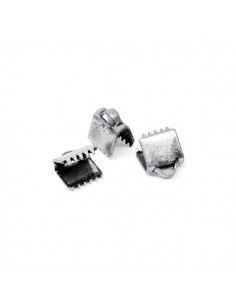 Terminale da stringere 6 mm argento antico, x 2