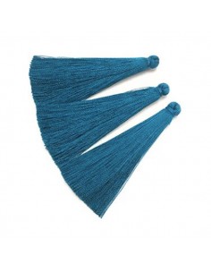Lunga nappina in filo di seta color pavone 80x9mm, x 1