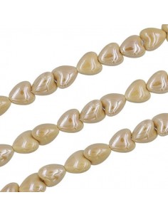 Coppia di piccoli Charms in ceramica forato Cuore bianco...
