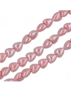 Coppia di piccoli Charms in ceramica forato Cuore rosa...