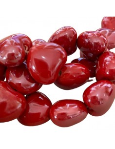 Charm in ceramica forato Cuore rosso scuro15x17,5 mm, x 1