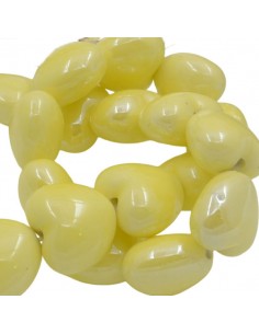 Charm in ceramica forato Cuore giallo limone 15x17,5 mm, x 1