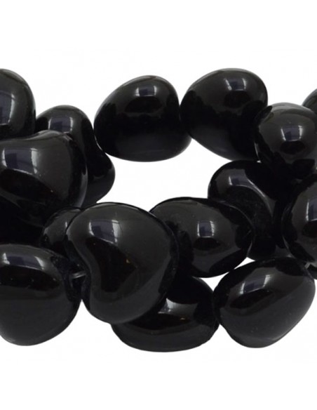 Charm in ceramica forato Cuore nero 15x17,5 mm, x 1