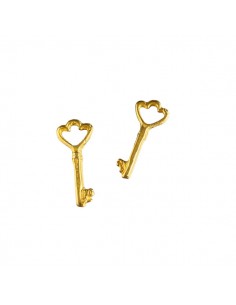 Coppia di 2 Charms chiavi dorate 20x8 mm, x 2