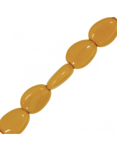 Perla in resina ovale  i "Sassolini" senape 20x16mm, x 1