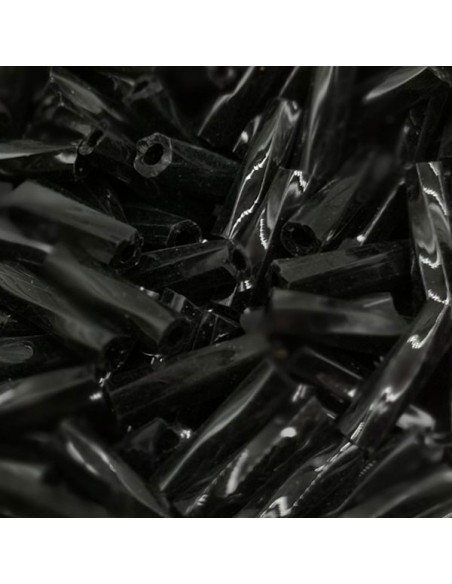 Rocailles tubolare ritorto 6mm color nero x 5 gr.