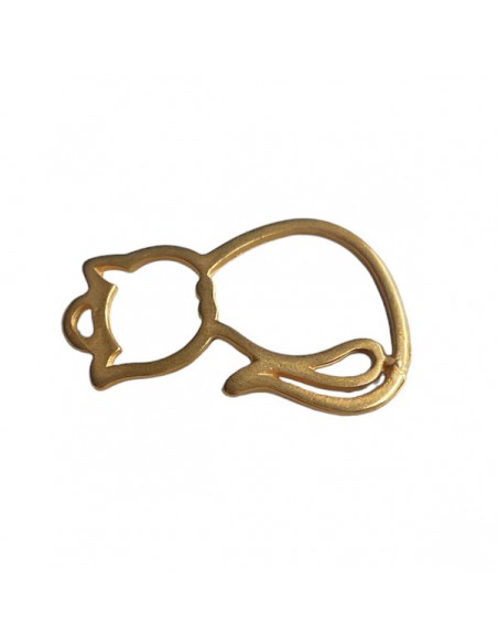 Charm dorato matt simpatico gattino leggermente arcuato 42x27 mm, x 1