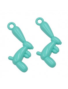 Charm in ottone smaltato tiffany in 3D Coniglietto di...