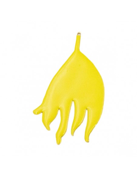 Grande Charm tulipano smaltato giallo su un lato 67x37 mm, x 1