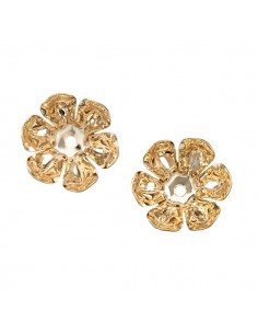 Charm fiore oro lucido coppetta a sei petali 19x19mm, x 1