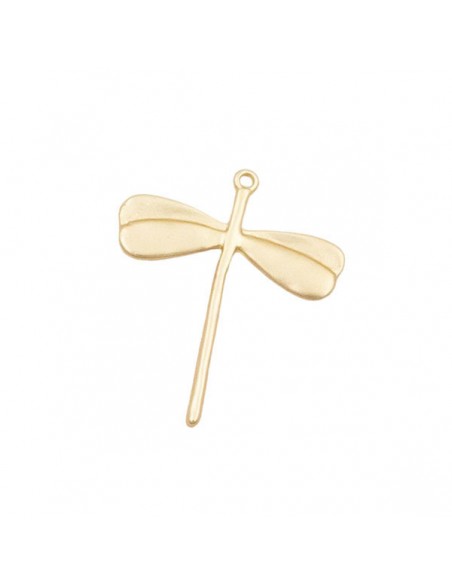 Charm dorato matt libellula stilizzata 30x23 mm, x 1