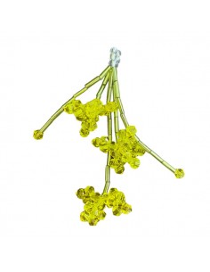 "Bouquet" di fiori di piccole perline verdi e gialle...