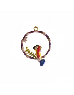 Coppia di Charms  dorato rametto con variopinto...