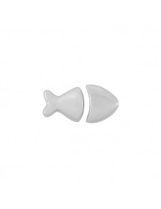 Coppia di perlina charm pesciolino argentato 20x10 mm , x 1