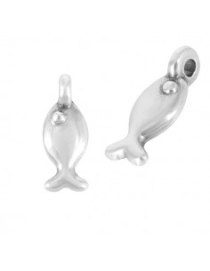 Piccolo Charm  pesciolino argentato 5x10mm, x 1