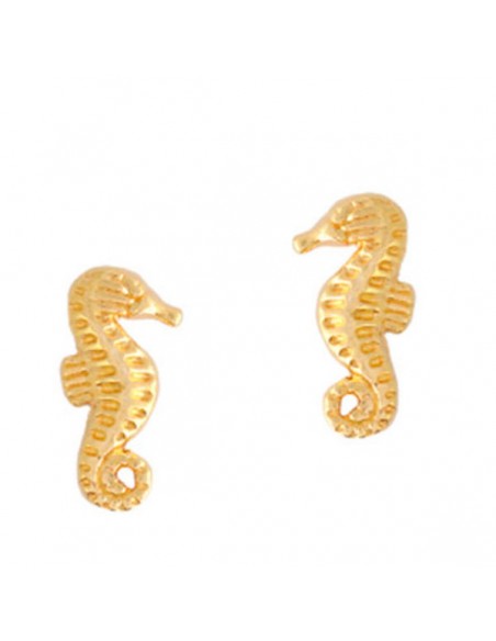 Perlina charm cavalluccio marino dorato 7x15 mm , x 1