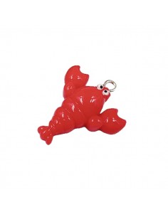 Charm in resina aragosta con anellino argento 29x24 mm, x 1