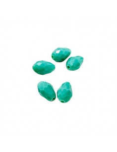 Goccia sfacettata verde turchese 6x5mm, x 6