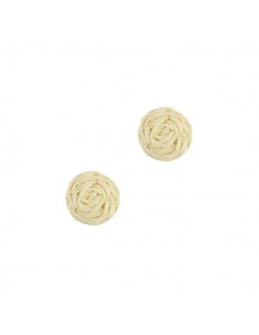 Coppia di Cabochons in rafia panna da 12 mm