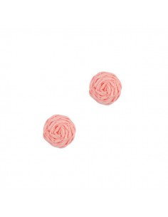 Coppia di Cabochons in rafia rosa da 12 mm
