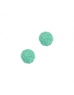 Coppia di Cabochons in rafia turchese da 12 mm