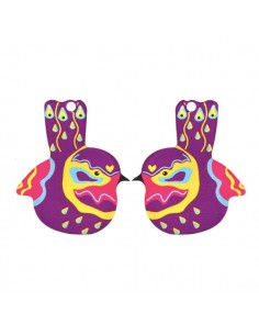Coppia di charms in Plexiglass variopinti uccellini...