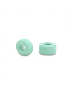 Perlina ceramica greca color turchese opaca 7x4mm, x 10