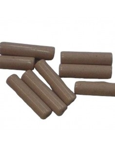 Coppia di due perline tubolari sabbia rosato 18x5 mm