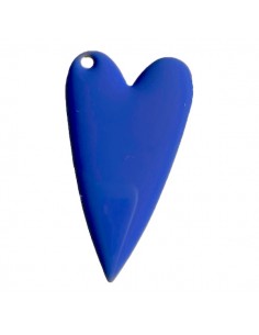 Maxi Charm cuore smaltato bluette con foro laterale...