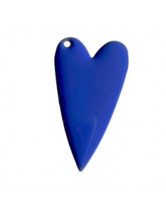 Grande Charm cuore smaltato bluette con foro laterale...