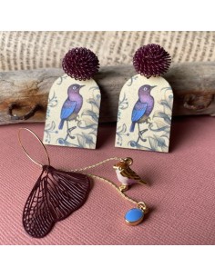 Trio di orecchini in legno "Il Diamante di Gould"