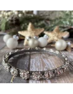 Braccialetto rigido con passamaneria di strass "Fiocchi...
