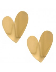 Grandi Orecchini dorati a perno cuori ricurvi 37x29 mm,...