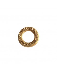 Charm anello chiuso dorato matt con arabesque 17 mm, x 1