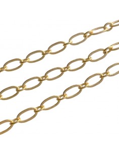 Catena in ottone dorata satinata con maglie fantasia...