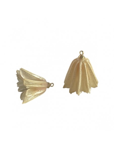 Charm fiore campanella naturale resinato circa 30x20 mm, x 1