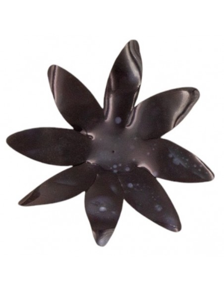 Grande Paillettes Fiore nero con schizzi bianchi circa 90 mm di diametro, x 1