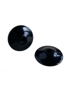 Perla dischetto in resina nero 24x9 mm con foro 4,8 mm, x 1