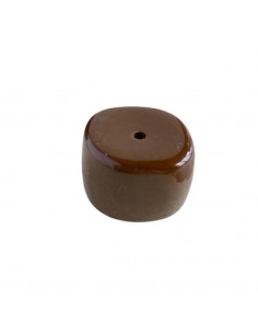 Perla cilindrica in resina caffè 20x13 mm con foro 1,6...