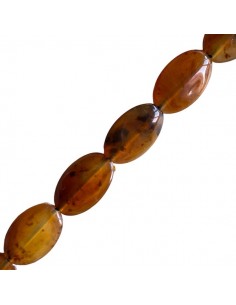 Perla in resina ovale tartaruga 21x14 mm con foro 1,8 mm,...