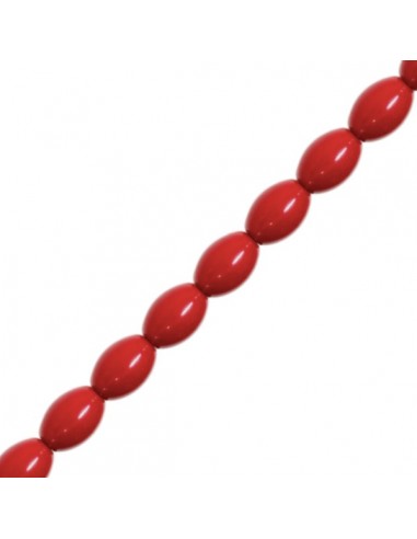 Perla in resina ovale rosso 20x13mm con foro...