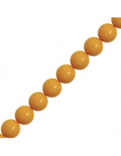 Perla tonda in resina giallo mango 18 mm con foro 2,6mm, x 1