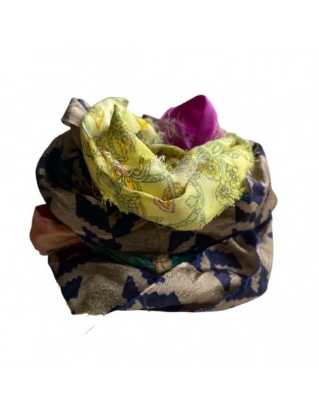 Nastro ritorto in seta Sari multicolore 1 mt