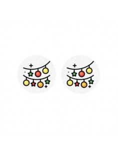 Coppia di cabochons in legno collezione "Christmas"...